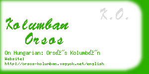 kolumban orsos business card